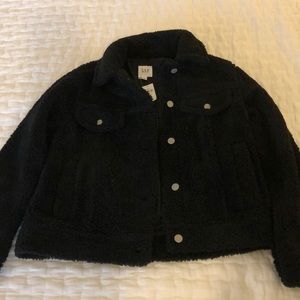 NWT Gap Black Teddy Jacket | XSP